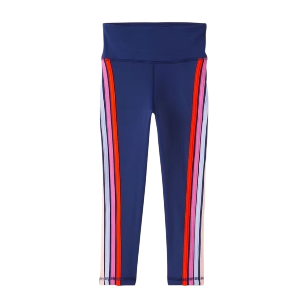 Hanna Andersson Leggngs Size 4 Active Striped MadeTo Stretch Blue Pink